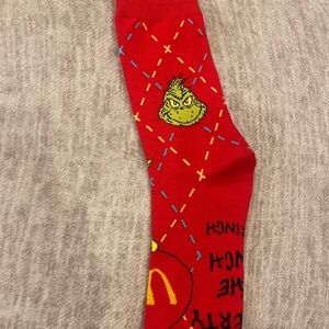 McDonald's Red Christmas Grinch Limited Edition Socks NEW